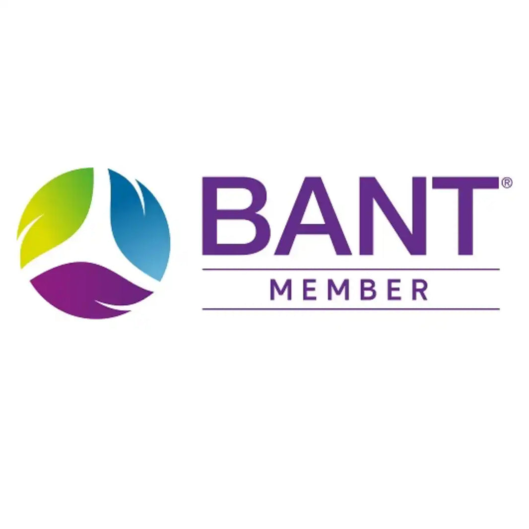 BANT Member logo featuring a tri-colored circular symbol with green, blue and purple segments alongside purple text.